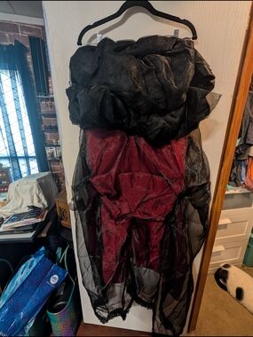 Black and Burgundy Gothic Dress Costume Skirt